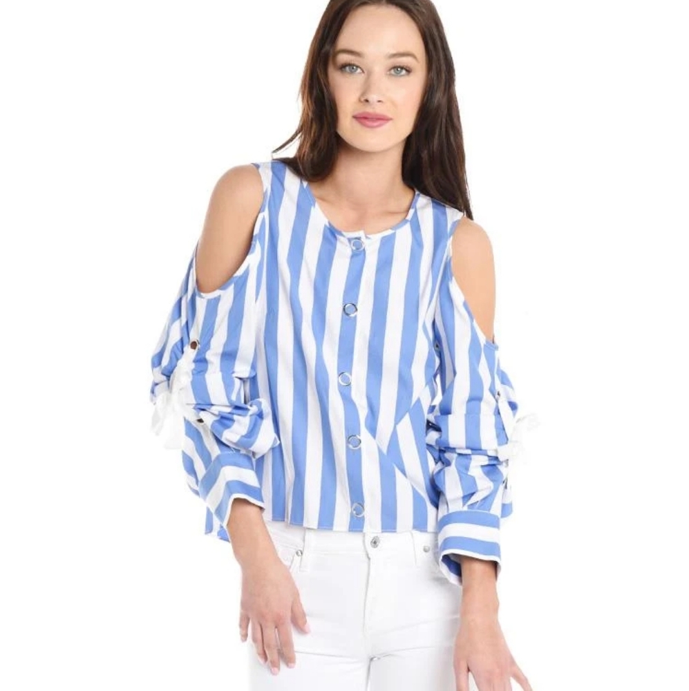 Parker Mackenzie Cold Shoulder Blouse - Picture 1 of 12
